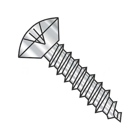 Usa Industrials Self-Drilling Screw, #4-24 x 1/4 in, Plain 18-8 Stainless Steel Oval Head Phillips Drive BULK-SCRW-13757